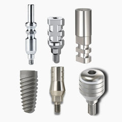 25 Spiral Dental Implant + 25 Straight Abutment 9mm + 25 Healing Cap + 25 Dental Analog + 25 Dental Transfer - Spiral Implant