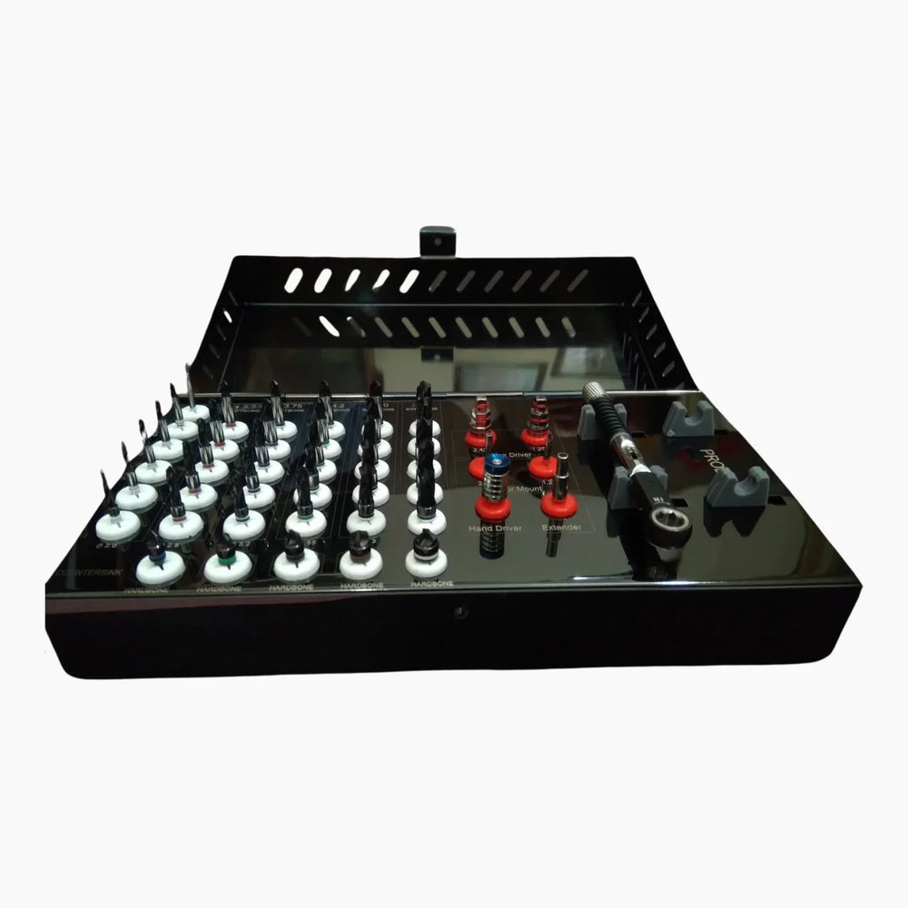 Dental Implant Surgical Drills with Stopper Kit - 25 PCs Stoppers Drills - Spiral Implant