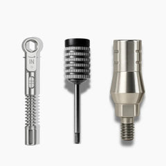 Dental Implant Torque Wrench 10 - 50 Ncm With 2 Hex Drivers 1.25mm and 15 Dental Straight Abutments - Spiral Implant