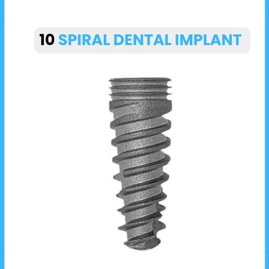 10 Spiral Dental Implant Internal Hexagon 2.42 mm - Spiral Implant